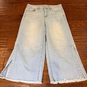 Seven 7 Jeans Women’s 8 Baggy Wide Leg Cropped Split Leg Boho Stretch